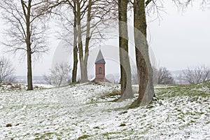 The first snow in the city of Braslav