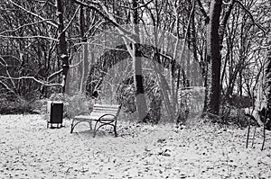 The first snow on the Duderhof hills. Duderhof, nature reserve