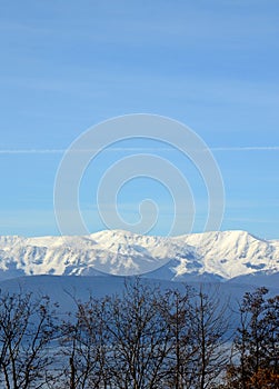 First snow on a Galicica Mountain.Lake Prespa, Macedonia