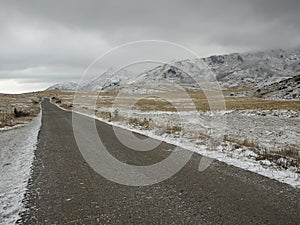 First snow on the road