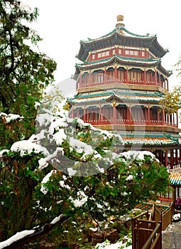 The first snow in summer palace