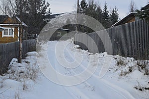 First snow on the village in October