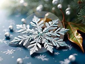 A dramatic snowflake in winter