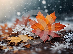 A dramatic snowflake in winter