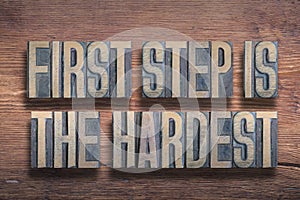 First step proverb wood photo