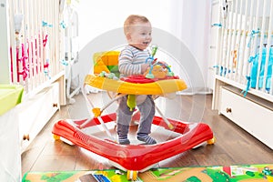First steps in a baby walker