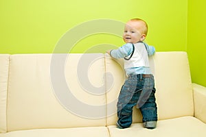 First steps on sofa