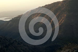 First Sun rays in the valley at Chikhaldara