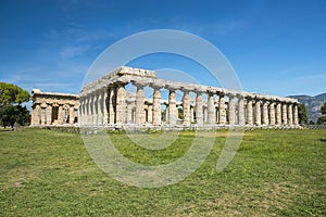 First temple of Hera in Poseidonia Paestum, Campania, Italy