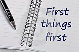 First things first words