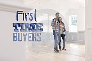 First Time Buyers Couple In Their New Home photo