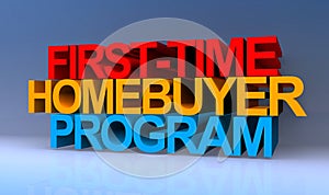 First time homebuyer program on blue