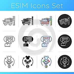 First-time jobs icons set