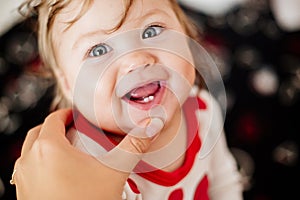 First tooth in a child.