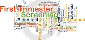 First trimester screening background concept photo