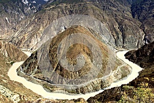 First turn of the Jinsha River