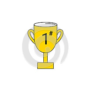 First Winner cup icon colored symbol. Premium quality isolated championship element in trendy style.