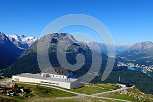 The first zero CO2 emmission hotel of the Swiss alps on Muotas Muragl near Samedan and Pontresina