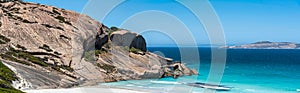 Firsties Beach, Esperance is a stunning cliff slopes to the sea in this beautiful photographic piece