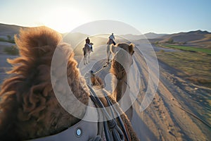 firstperson perspective of riders view from camelback