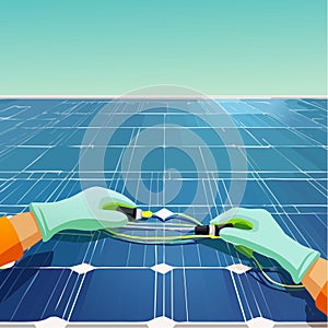 FirstPerson View of Solar Panel Maintenance