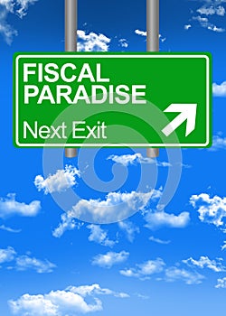 Fiscal paradise road sign