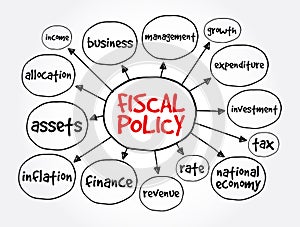 Fiscal policy mind map, business concept for presentations and reports