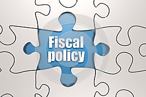 Fiscal policy word on jigsaw puzzle