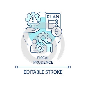 Fiscal prudence turquoise concept icon