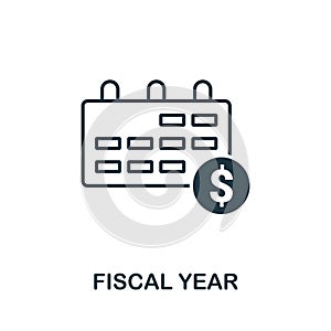 Fiscal Year icon symbol. Creative sign from business management icons collection. Filled flat Fiscal Year icon for computer and