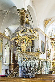 Fischerkanzel in the Parish Church in Traunkirchen