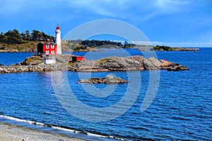 Fisgard Lighthouse along the coast near Victoria, BC