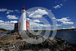 Fisgard Lighthouse National Historic Site along the Pacific coast near Victoria, BC, Canada