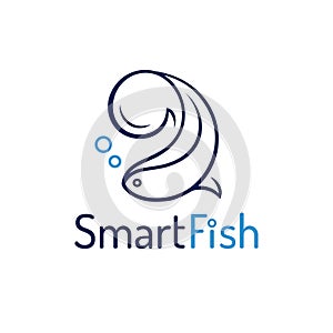 Fish abstract design logo template