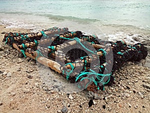 Fish aggregating device washed up on beach