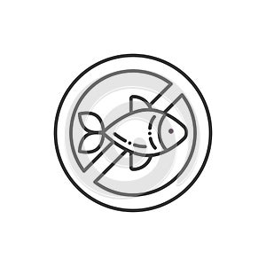 Fish allergy line color icon. Allergenic ingredient. Food intolerance. Sign for web page, mobile app, button, logo