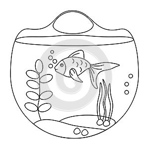 Fish aquarium coloring page