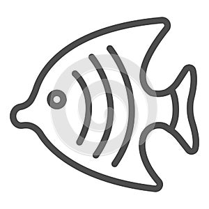 Fish for aquarium line icon, domestic animals concept, Goldfish sign on white background, aquarium fish silhouette icon