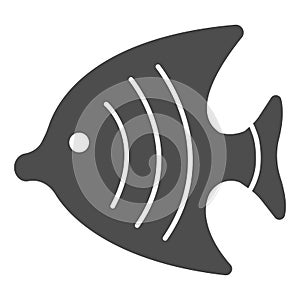 Fish for aquarium solid icon, domestic animals concept, Goldfish sign on white background, aquarium fish silhouette icon