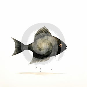 Fish Art By Jon Klassen - Full Body On White Isolated Background