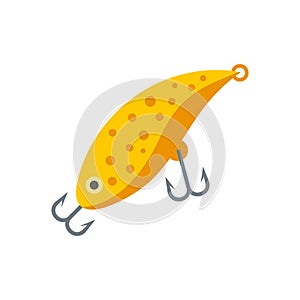 Fish bait double hook icon flat isolated vector