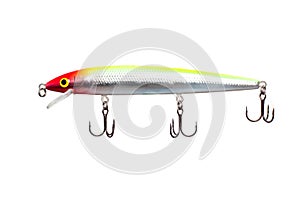 Fish baubles with hooks on a white background, isolate