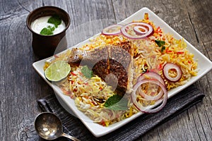 Fish Biryani made with basmati rice