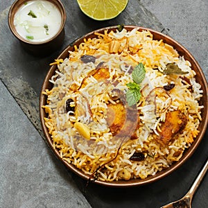 Fish Biryani with Raita