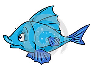 Fish blue cartoon