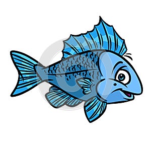 Fish blue cartoon