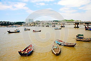 The Fish boat wharf on Dongtou Island County