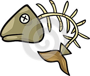 Fish bone clip art cartoon illustration