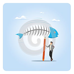 Fish bone diagram tool concept to analyze cause of problem