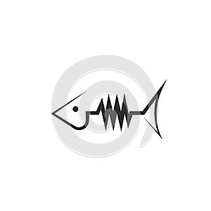 fish bone icon vector illustration design template